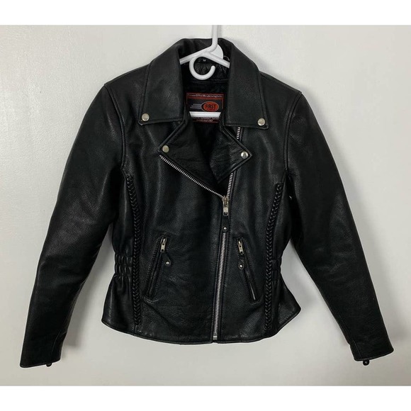 First Manufacturing Jackets & Blazers - Women First Manufacturing Co. Allure leather lined motorcycle biker jacket, M